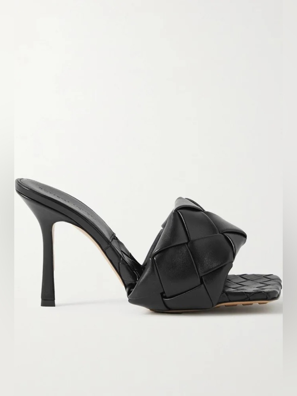 Bottega Veneta Black Intrecciato Woven Slide Mules Size 38 7.5